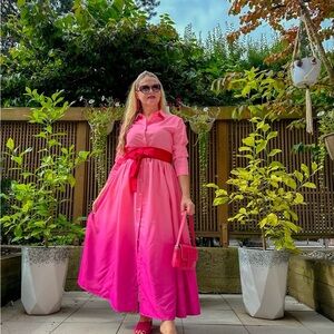 STYLEWE Pink Polo Collar Sleeveless Maxi Dress